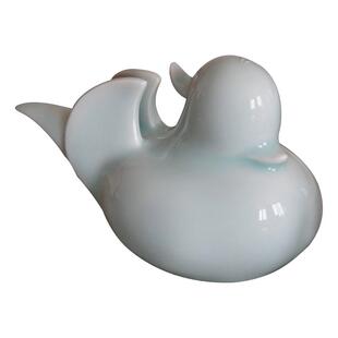 景德镇陶瓷器摆件家居客厅卧室可爱装饰手工影青鸳鸯摆设结婚礼物