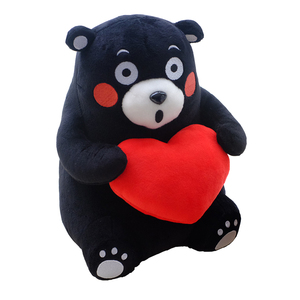 日本正品 熊本熊 kumamon 动漫潮流毛绒公仔玩偶 熊本部长 爱心款
