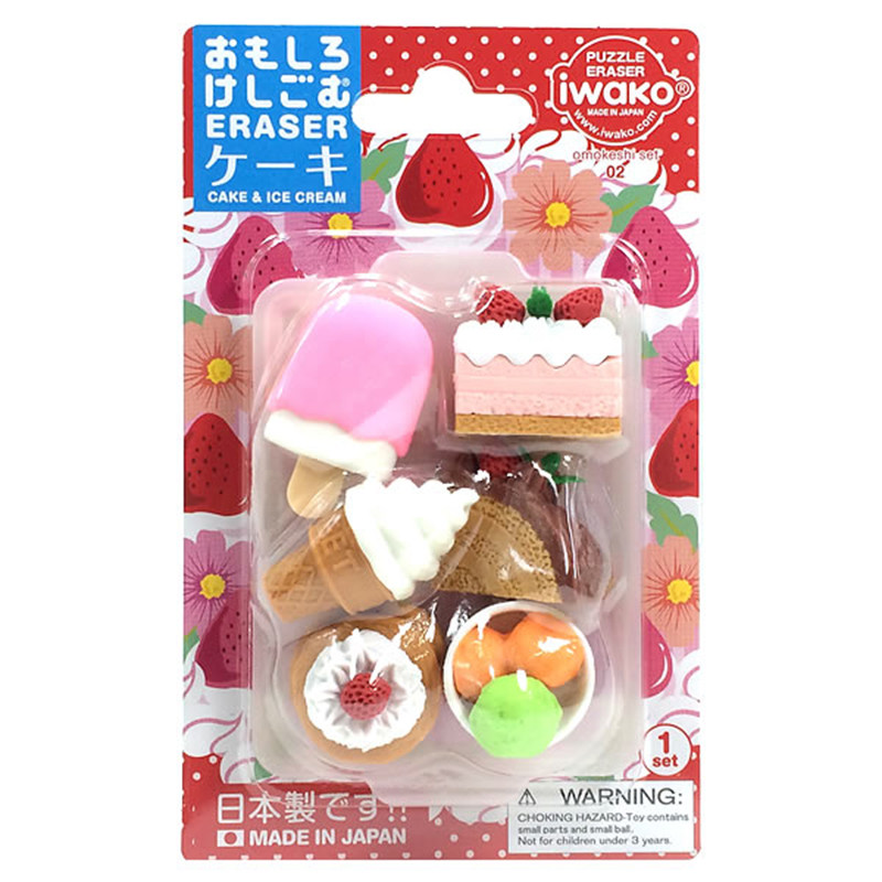 日本进口IWAKO小学生可爱橡皮擦男女儿童卡通造型动物趣味小橡皮