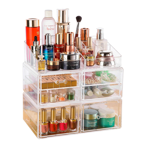 超大号化妆品收纳盒 亚克力透明彩妆护肤品抽屉式梳妆台叠加组合