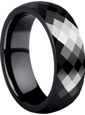 素圈戒指黑色陶瓷情侣食指女尾戒