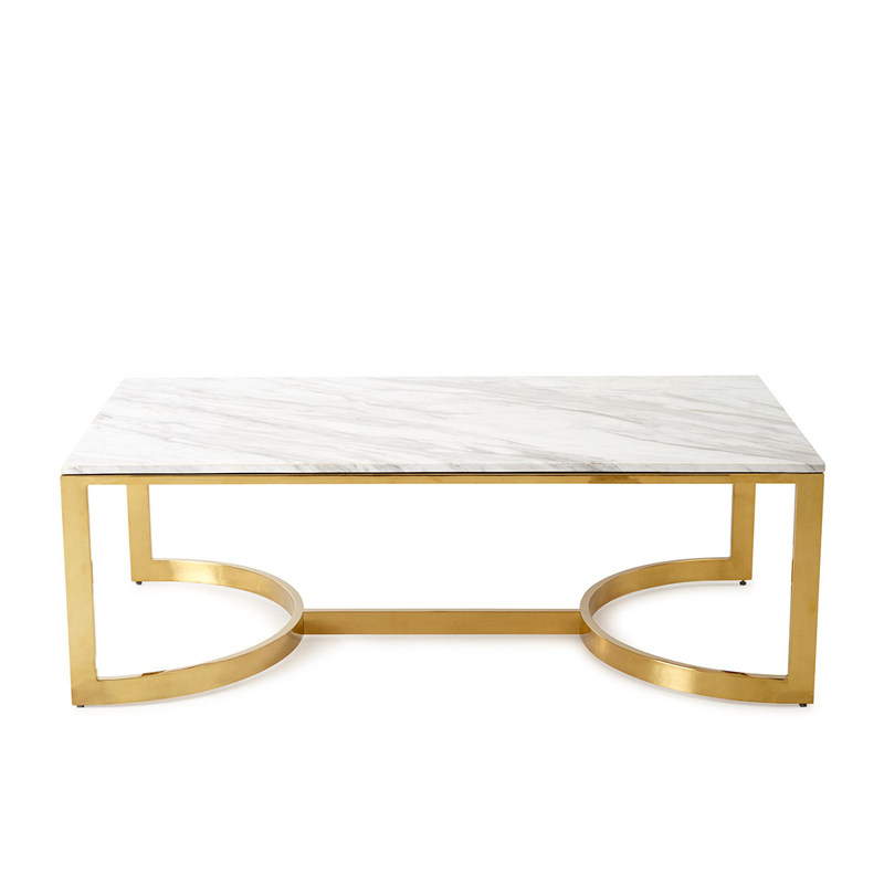 北欧后现代不锈钢方形茶几 客厅大理石创意茶几 会所别墅家具定制