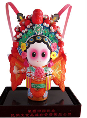 泥人张摆件中国风中国京剧脸谱