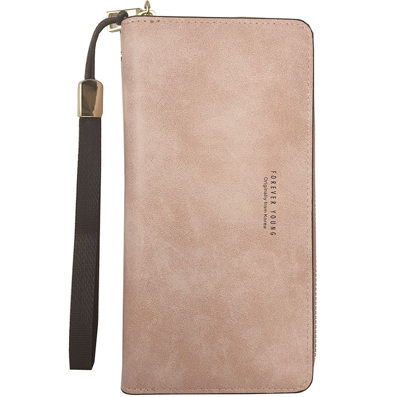 女士手拿长款零钱包2025新款多功能大容量手机包复古原宿磨砂简约