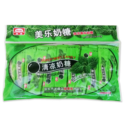 美乐清凉奶糖薄荷味软糖果冰凉清凉奶片8090后怀旧小时候零食年货