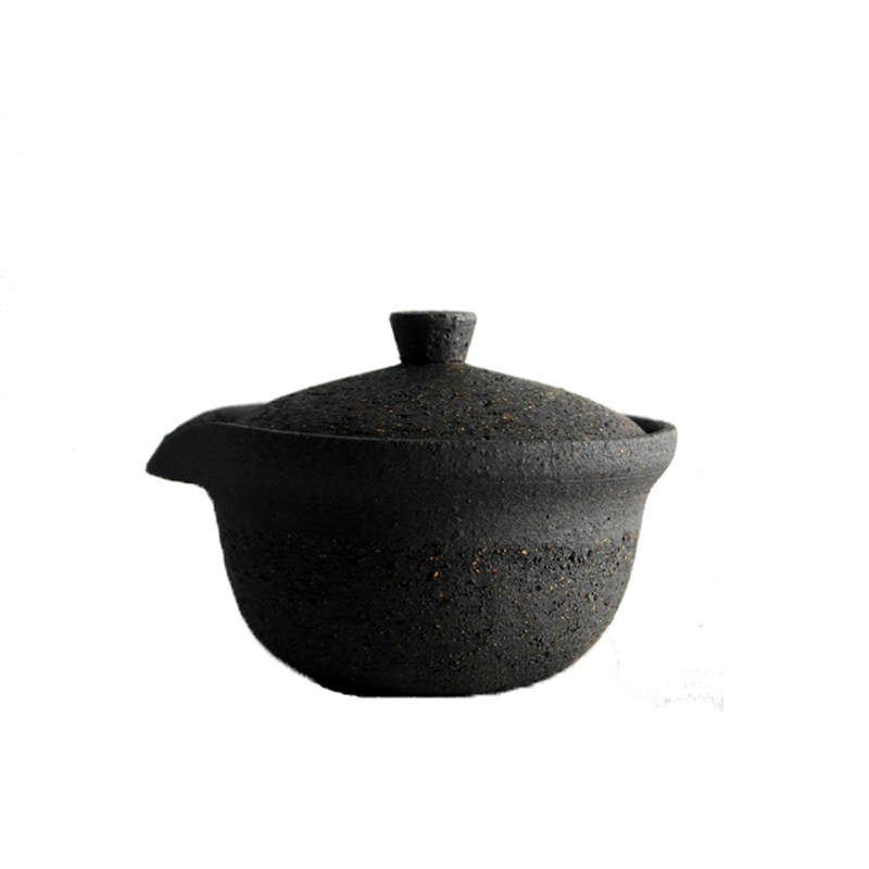 朴器 宜兴紫砂茶具 粗砂黑泥全手工还原烧制普洱茶叶罐醒茶罐小号