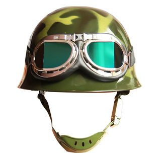 钢盔绿色钢质头盔PC塑料头盔摩托车骑行运动战术夏季夏天迷彩头盔