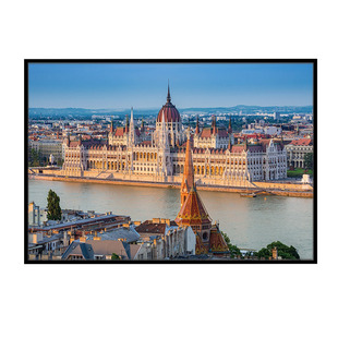 布达佩斯国会大厦软装饰画匈牙利建筑风景晶瓷画大客户接待室挂画