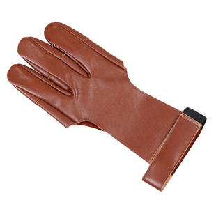 射箭三指手套护指传统美猎护指射箭护指手套弓箭器材牛皮护指手套