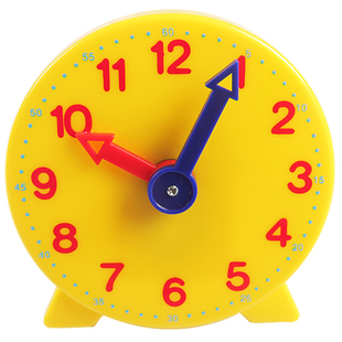 儿童钟表模型计数器钟面模型学生用3三针联动小学数学教学教具中号一二年级小学生数学用具认识时间七巧板