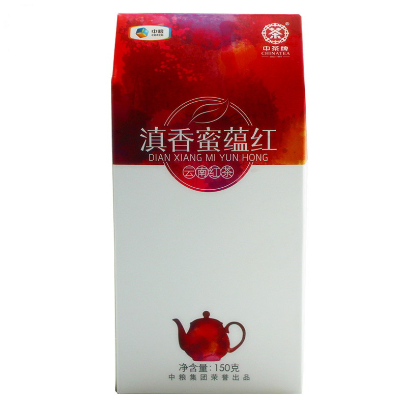 中茶红茶滇香蜜蕴红云南大叶种茶滇红茶浓香型盒装150g中粮茶叶