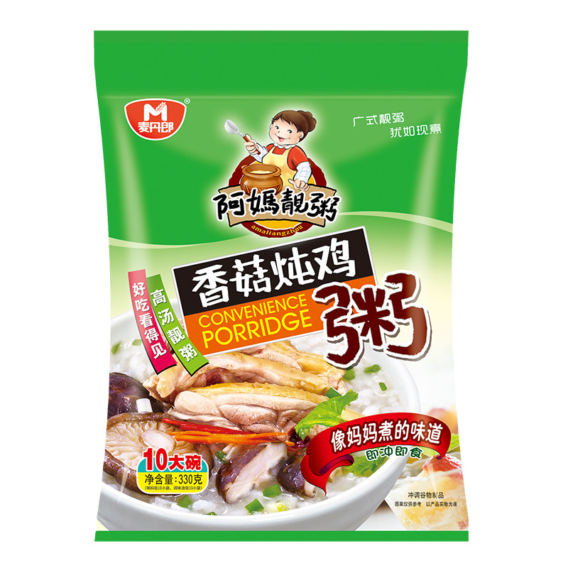 麦丹郎330g香菇鸡肉粥冲泡营养