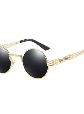 欧美朋克风防紫外圆形男女款墨镜