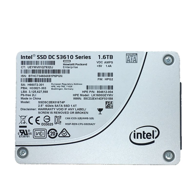 Intel/英特尔 S3610 1.6T HP SSD企业级固态硬盘 MLC颗粒SATA接口