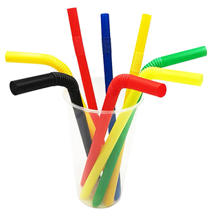 一次性独立包装孕妇弯曲塑料粗吸管老人病人喝粥奶茶店杯食品级