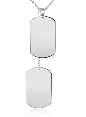 美国军牌项链男士潮钛钢刻字吊坠