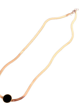 极简风几何圆形钛钢学生套装项链