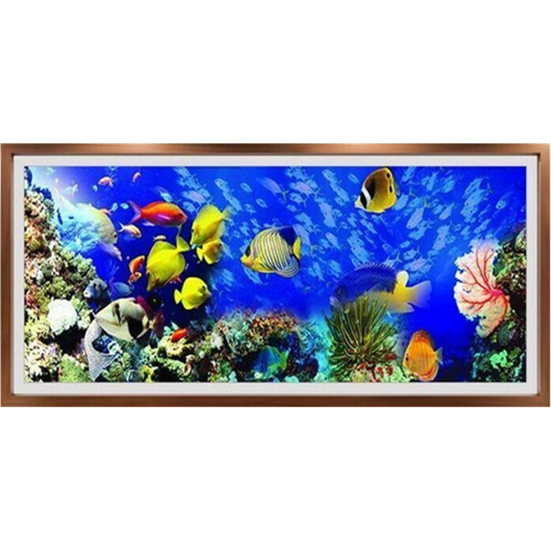 海底世界小鱼钻石绣海水蓝新款