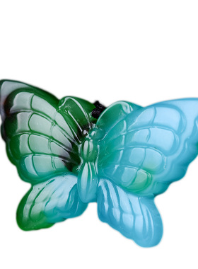 彩玉鸡血石玛瑙蝴蝶配饰吊坠