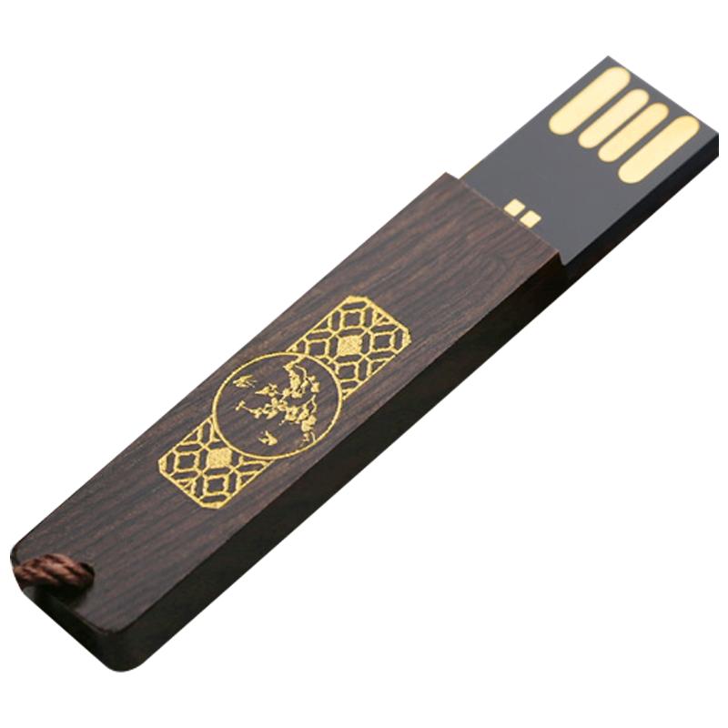 红木质描金梅花16g U盘 木制古典中国风古风礼物创意定制刻字logo
