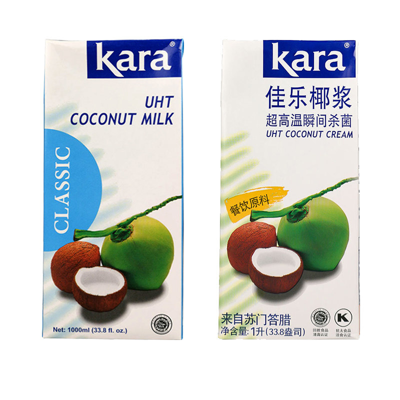 Kara佳乐椰浆家用商用1L 清凉补椰奶椰乳咖啡奶茶店专用印尼进口