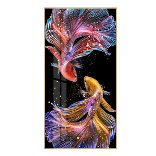 年年有余金鱼十字绣2026新款钻石画玄关风景挂画自己手工刺绣客厅