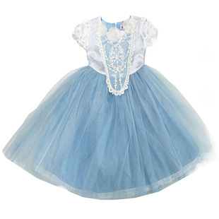 清新冬冰雪奇缘艾莎爱公主裙子女儿童艾沙长连衣裙披风斗篷服装