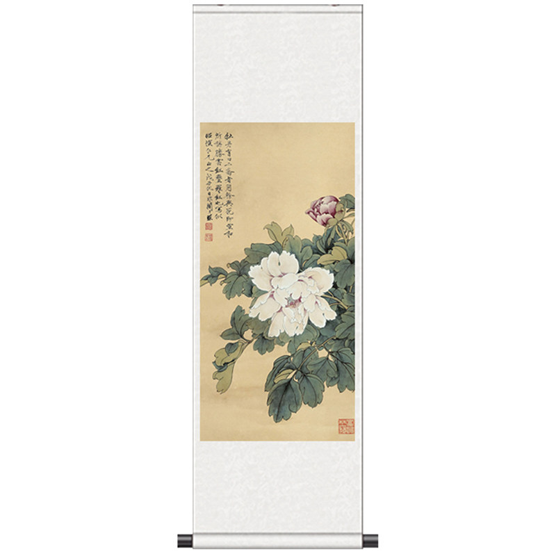 荣华富贵家居字画于非闇牡丹图