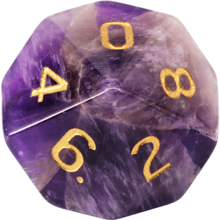 天然紫水晶骰子紫晶矿石色子龙与地下城克苏鲁博德之门支持定制