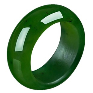 优惠价 新疆和田玉老坑菠菜绿碧玉戒指男女款 精品指环苏州工