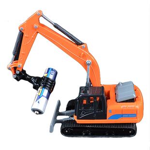 木材装卸车履带抓木机圆木吊车夹木头合金工程车玩具儿童小汽车