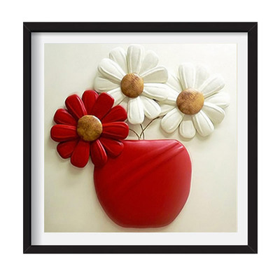 三朵小花高级感钻石画餐厅