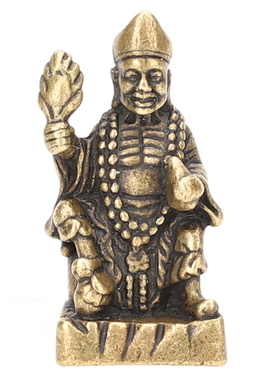 黄铜做旧降龙罗汉菩萨小摆件
