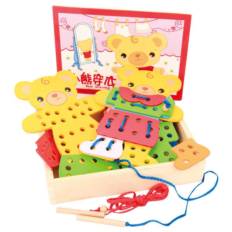 穿衣手工木制启智早教拼图玩具