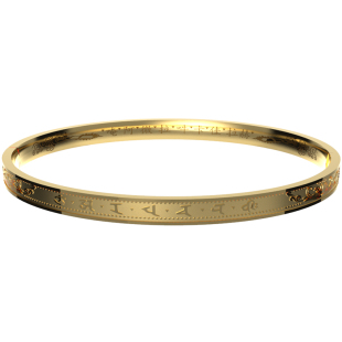 简修行金色钛钢六字真言楞严咒手镯女士男款钛钢手环镯子卡扣饰品