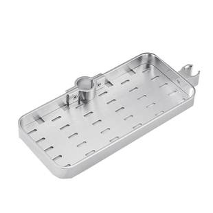 太空铝花洒管淋浴杆置物架浴室免打孔托盘挂钩收纳架黑金色银色