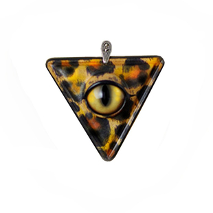 金钱豹 霸气豹纹 人气手工制作 牛皮 原创设计师眼球项链吊坠