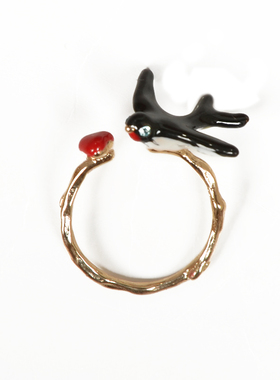 饰品手工滴油可调节合金开口戒指