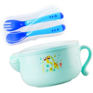 宝宝注水保温碗儿童餐具套装婴儿辅食碗勺吃饭碗不锈钢防摔吸盘碗