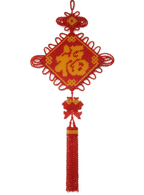 双层花边福字喜庆风节日手工串珠