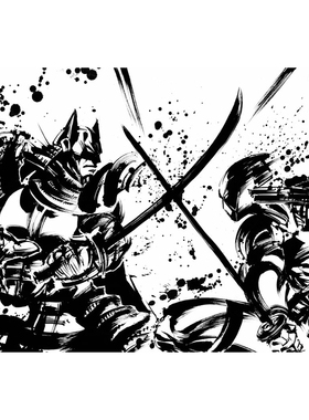 水墨人物日本武士诸葛亮无框画