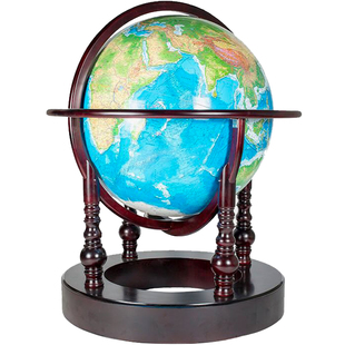 博目联合出品实木超大型落地地球仪摆件会议室大厅开业礼品106cm