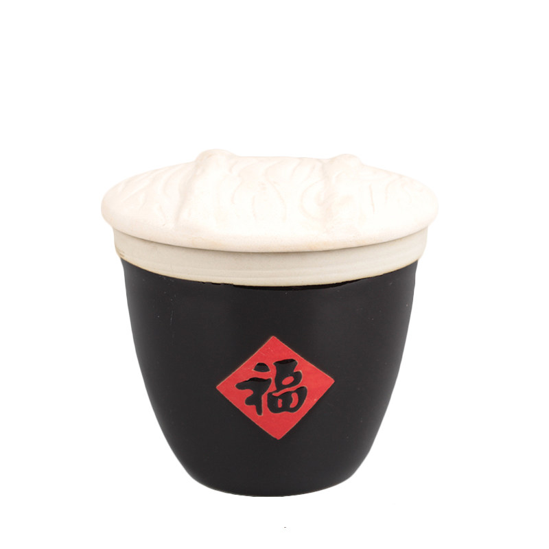 福字调料缸意境菜土陶酒店餐具小水缸特色储物收纳缸陶瓷茶叶罐子