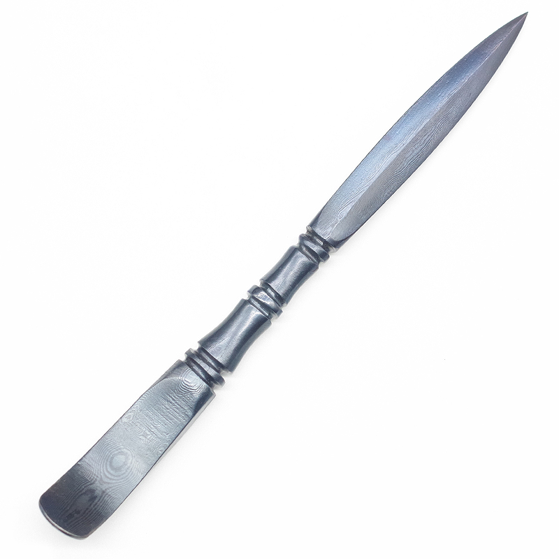 手工龙泉百炼花纹钢普洱茶刀