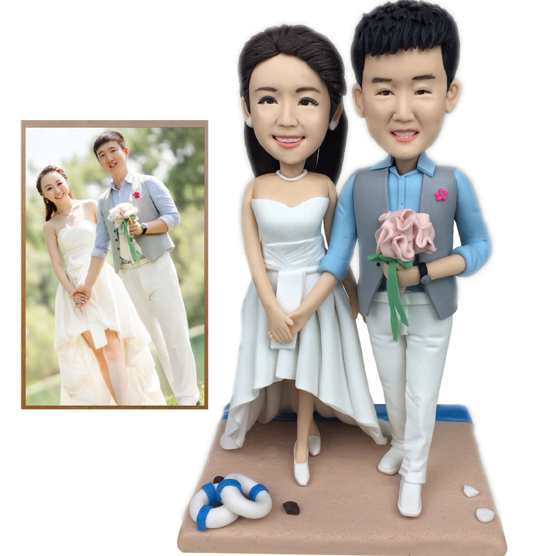 捏泥人真人软陶公仔人偶定制蜡像玩偶泥塑人像diy照片结婚礼物双q