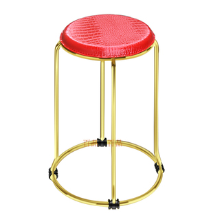 圆凳子 不锈钢色钢筋凳金色轻奢重叠餐馆厅手机档口食堂广东包邮