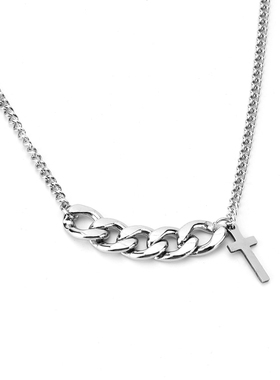 小众ins日韩风钛钢十字架吊坠