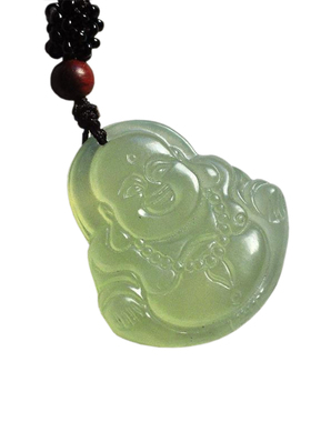 正品天然岫玉弥勒佛小吊坠男女款