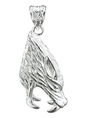 男女士纯银真品防裂狼牙吊坠