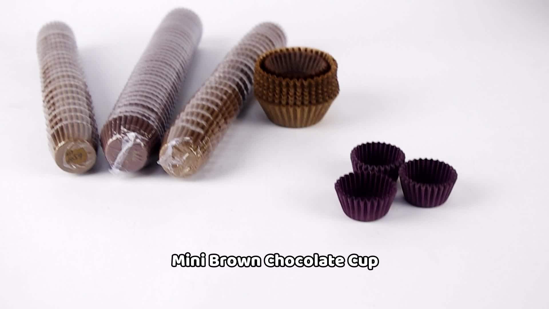 Food Grade Greaseproof Muffin Wrapper Baking Cups Brown Mini Cupcake